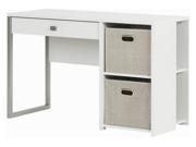 Desk with Storage in Pure White