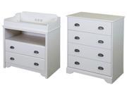 Changing Table and Chest Set in White