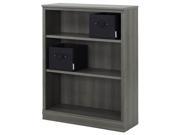 35.63 in. Bookcase with Storage Baskets in Gray