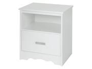 Modern Nightstand with Drawer in White Finish
