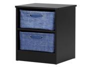Nightstand with Storage Baskets in Black