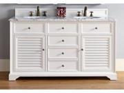 60 in. Double Vanity with Carrara White Marble Top