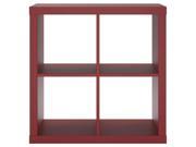 4 Cube Hollow Core Bookcase in Red Finish