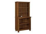 Wood Veneer Bookcase in Brown Finish