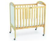 Mirror Panel Adjustable Fixed Side Crib in Natural Clear