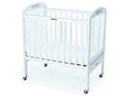 Adjustable Fixed Side Crib in White Clear