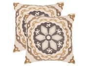 Thea Decorative Pillows in Taupe and Gold Set of 2 22 in. L x 22 in. W 6 lbs.