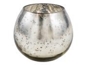 Amber Home Goods Champagne Collection Glass Round Antique Silver Votive