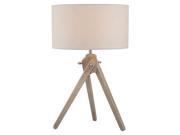 Lite Source Wolcott 1 Lt Table Lamp Ant. Silver Wood Linen Fabric LS 22769