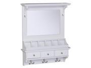 24 in. Over the Door Makeup Mirror with Accessory Organizer