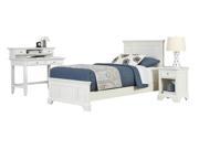 Naples Twin Bed Night Stand and Student Desk with Hutch White 5530 4023