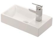 4 in. Wall Mounted Bathroom Vessel Sink in White Finish