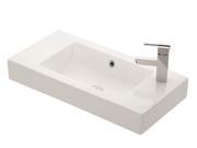 3.9 in. Wall Mounted Bathroom Vessel Sink in White Finish