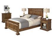 Americana Vintage Queen Bed Two Night Stands and Chest Distressed natural acacia 5000 5028