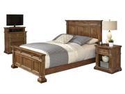 Americana Vintage King Bed Night Stand and Media Chest Distressed natural acacia 5000 6025