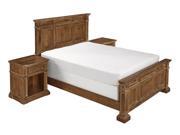 Americana Vintage King Bed and Two Night Stands Distressed natural acacia 5000 6027