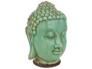 Oriental Furniture 10 Porcelain Thai Buddha Head Statue in Celadon