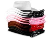 Jr. Cowboy Hat w Bandanna Assortment 3 of each color Black Brown Pink Sparkle and White