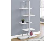 Modern Bookcase in White and Silver Finish