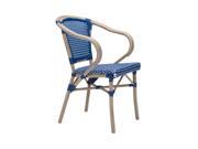 Dining Arm Chair in Blue and White Set of 2