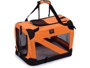 Pet Life H2ORMD 3M Collapsible Travel Soft Folding Pet Dog Crate Carrier with 3M Thinsulate Technology Orange Medium