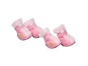 PET LIFE 3M ULRA FUR DOG SHOES PAW WEAR WITH 3M THINSULATE INSULATION TECHNOLOGY – SET OF 4 PINK – LARGE