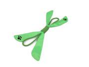 PET LIFE EXTREME BOW NYLON SQUEEK AND ECO FRENDLY NATURAL JUTE ROPE CHEW TOY GREEN