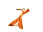 PET LIFE EXTREME BOW NYLON SQUEEK AND ECO FRIENDLY NATURAL JUTE ROPE CHEW TOY ORANGE