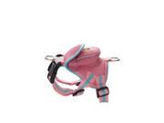PET LIFE FASHION AND FUNCTIONAL ADJUSTABLE PET DOG MESH HARNESS WITH BUILT IN BACK POUCH DOUBLE HARNESS RING AND ADJUSTABLE SIZE SMALL PINK