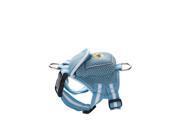 PET LIFE FASHION AND FUNCTIONAL ADJUSTABLE PET DOG MESH HARNESS WITH BUILT IN BACK POUCH DOUBLE HARNESS RING AND ADJUSTABLE. SIZE SMALL BLUE