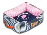 Touchdog Polka Striped Polo Easy Wash Rectangular Fashion Dog Bed