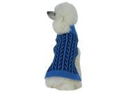 Harmonious Dual Color Weaved Heavy Cable Knitted Fashion Designer Dog Sweater