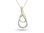 10K Yellow Gold and Sterling Silver Diamond Fashion Pendant 1 2 ctw.