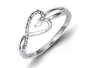 Sterling Silver Diamond Heart Ring Promise Ring