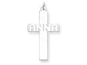 10k White Gold Polished Cross Cut out Name Plate