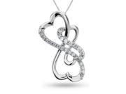 Forever Heart Sterling Silver and Diamond Pendant 1 5 ctw.