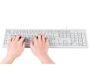 Perixx PERIDUO 211 Wired Keyboard and Mouse Combo Big Print Letters White US English Layout