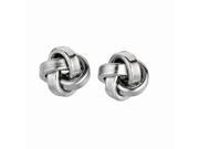 Silver with Rhodium Finish 10.0mm Shiny Love Knot Earring