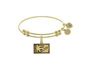 Brass with Yellow Finish Snowboarder Angelica Bangle