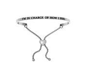 Stainless Steel I’m In Charge Of How I Feel with 0.005ct. Adjustable Friendship Bracelet