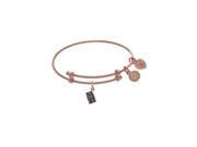 Brass with Pink Cell Phone Charm on Pink Angelica Tween Bangle