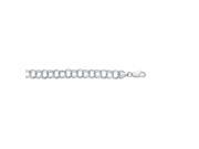 14kt 8 White Gold Diamond Cut Double Link Charm Bracelet