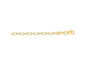 14kt 7 Yellow Gold 3.2mm Diamond Cut Oval Rolo Chain
