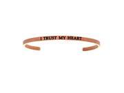 Stainless Steel Pk I Trust My Heart with 0.005ct. Diamond Cuff Bangle
