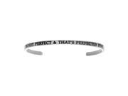 Stainless Steel I’m Not Perfect That s Perfectly Fine with 0.005ct. Diamond Cuff Bangle