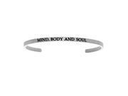 Stainless Steel Mind Body And Soul with 0.005ct. Diamond Cuff Bangle