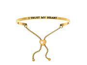 Stainless Steel Yl I Trust My Heart with 0.005ct. Adjustable Friendship Bracelet