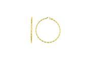 14kt Yellow Gold Shiny Diamond Cut Round Large Design Hoop Earring