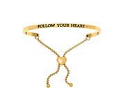 Stainless Steel Yl Follow Your Heart with 0.005ct. Adjustable Friendship Bracelet