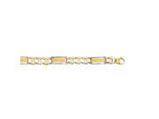 14k Yellow White Gold 8.50 Shiny Railroad Type Men’s Rolex Bracelet with Fancy
